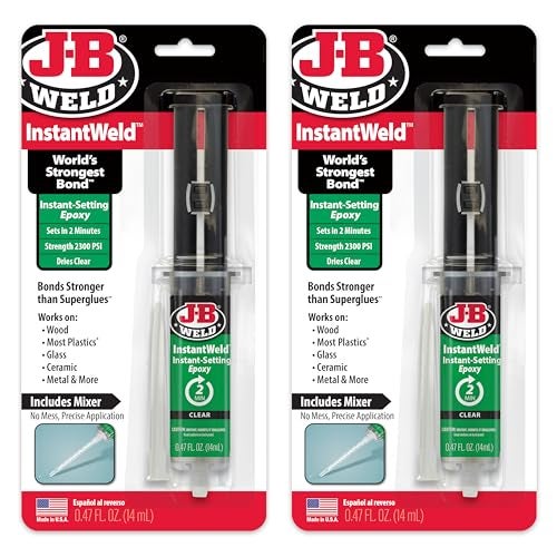 JB WELD ج-ب ويلد إنستانت ويلد 2 عبوة - شفاف، لاصق إبوكسي يجف في 2 دقيقة، خلاط ثابت لتطبيق بدون فوضى - 14 مل - Image 1