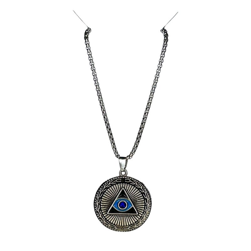 ringzinnie Silver Plated Pendant Necklace for Boys/Men - Stainless Steel Chain for Fashion & Gift - Image 1