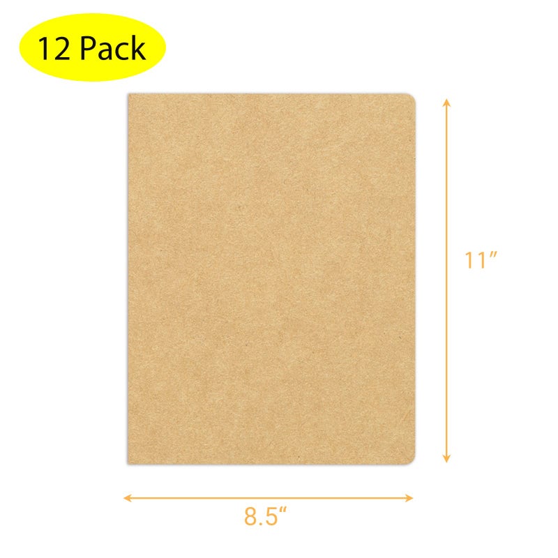 zmybcpack 12 Pack 8.5x11 inch Large Blank Notebook Journals Bulk, 60 Pages, Sketchbook Composition Notebook Journals Subject Notebooks Planner for College Students Office - Image 2
