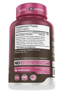 Herbtonics Multi Collagen (Types 1 2 3 5 and 10) 90 Capsules  - Image 2