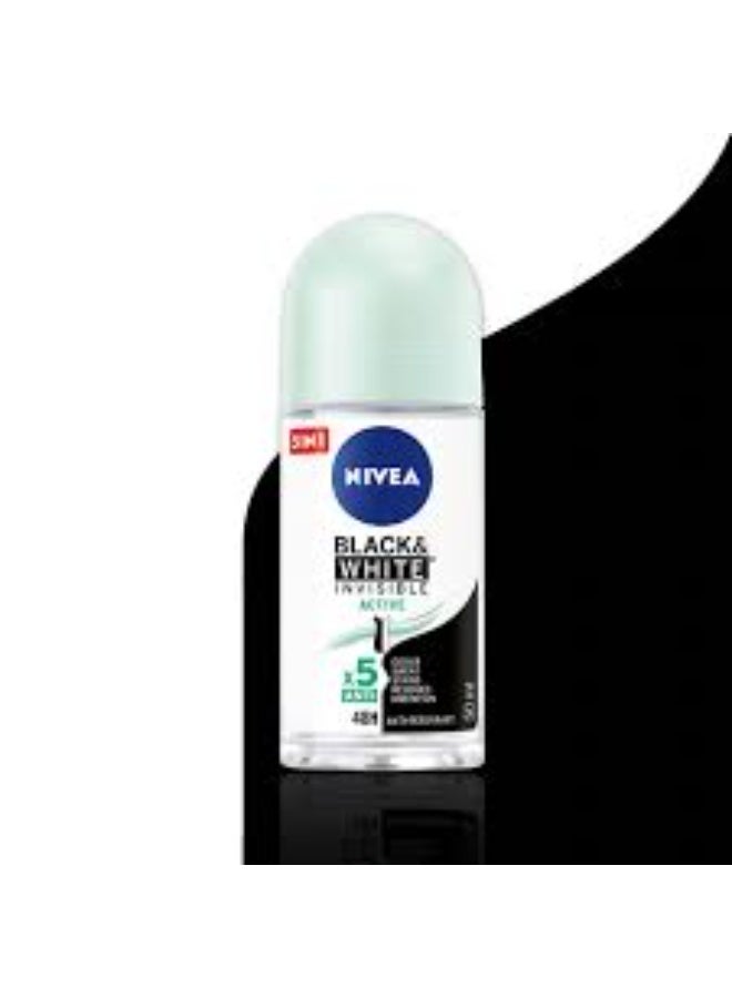 نيفيا مزيل عرق رول أون غير مرئي للأسود والأبيض من نيفيا، 50 مل - Image 2
