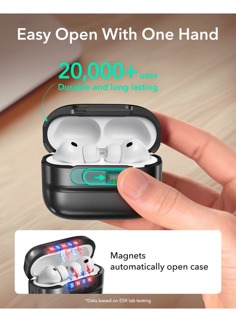 اي اس ار ESR for AirPods Pro 3 Case (2025), Compatible with AirPods Pro 3 (USB-C Cable), MagSafe Ready, Magnetic Lid Lock, Full Drop Protection Cover with Lanyard black - Image 5