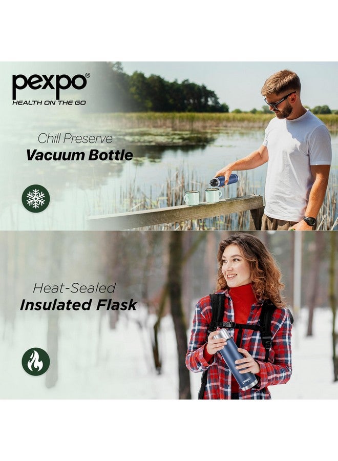 Pexpo Flamingo ISI Certified Vacuum Insulated Hot & Cold Stainless Steel Water Bottle with Jute Bag- 500ml, Military Green|2 Year Warranty|Thermoflask|Ideal for School, Office, Travelling| RCB Edition - Image 4