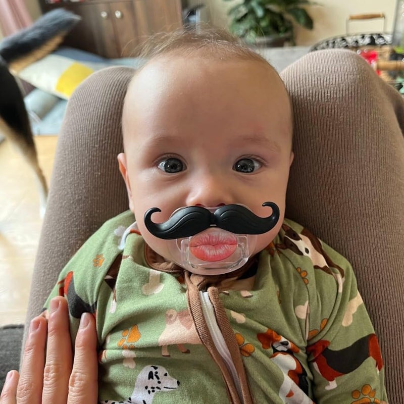 SOLIFEGOBLE Mustache Newborn Pcifiers for 0-6 Months,Funny Pacifiers for Babies, Mustache Pacifier,Teeth Binky,Gift Pacifiers for Boys and Girls (Colors-05) - Image 5