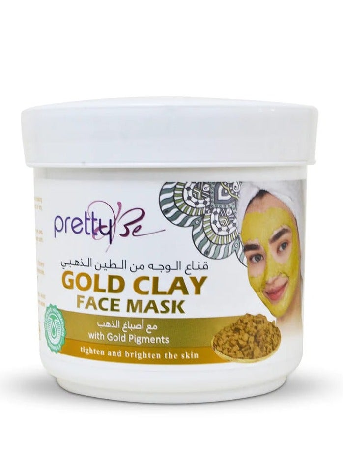 Pretty Be Golden Clay Facial Mask With Gold Pigments Absorbs Oil and Controls Shine 600ml