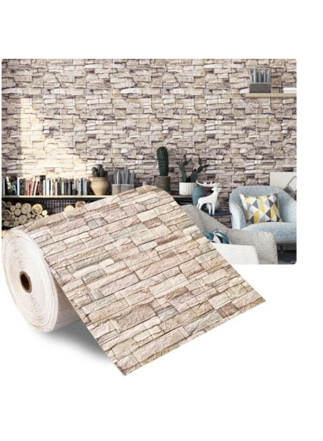 100cmx70cm Brick Foam Panels 3D Wall Stickers Self-adhesive DIY Embossed Stone Wallpaper Home Decor Living Room Kitchen Decor 