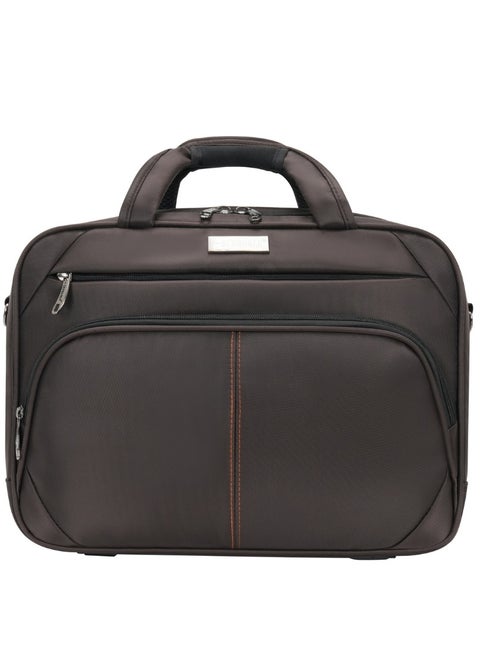 Laptop Bag, Premium 15.6" Business Briefcase With Multiple Compartments, Padded Shoulder Strap, And Water-Resistant Material, Brown