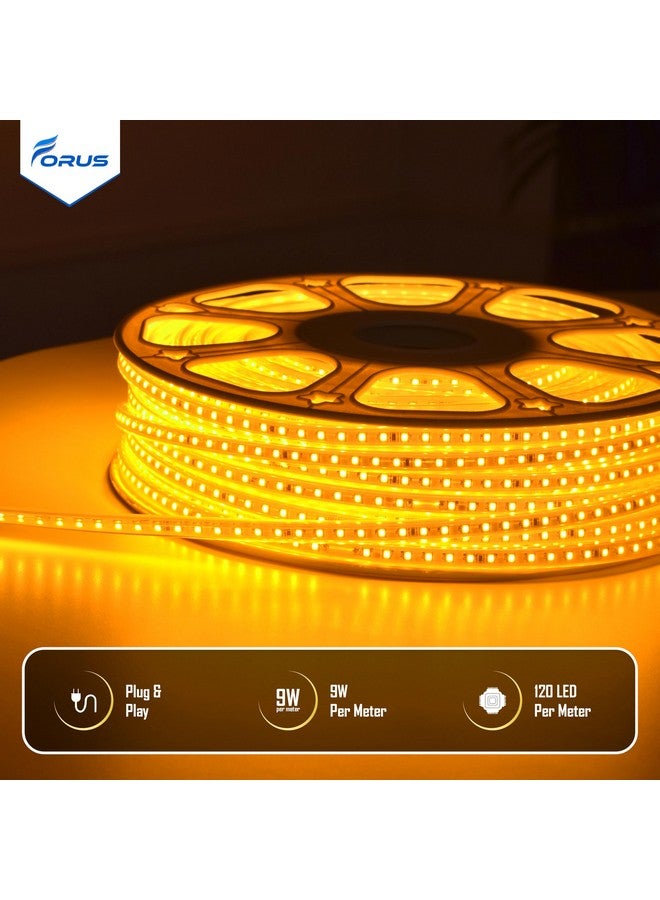 Forus LED Rope Light 50 Meter 2 Year Warranty, Outdoor Waterproof Decorative Cove Lights for Ceiling, Balcony, Home Decor, Interior Decoration, Flexible Profile Light for Diwali, Christmas -Amber - Image 4
