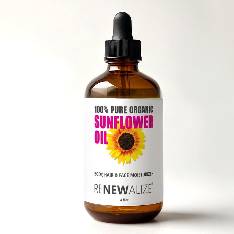 Sunflower Seed Face Moisturizing Oil 4 oz size High Linoleic  Best for Acne Prone Oily Skin and Face