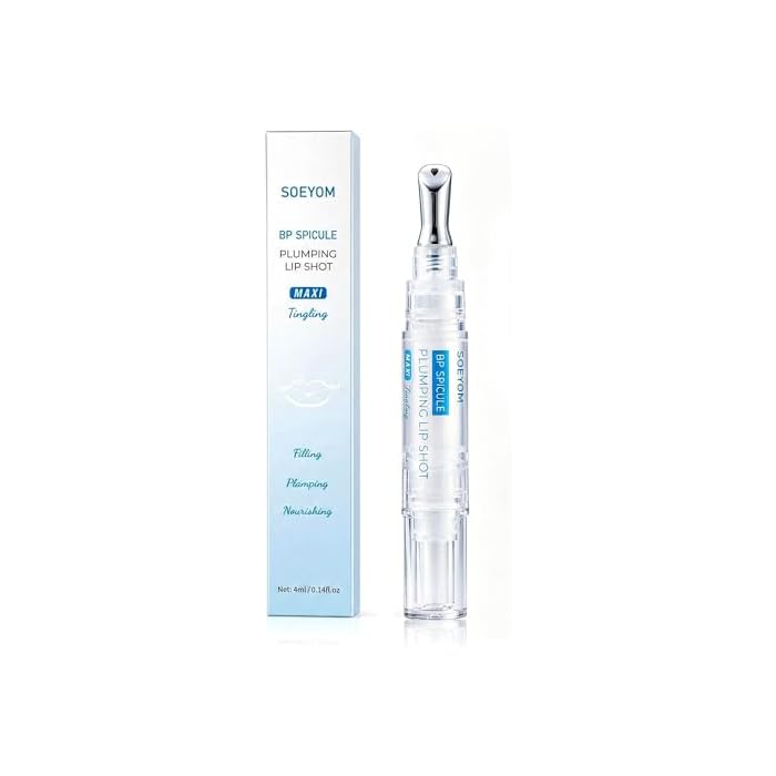 BP Spicule Plumping Lip Shot, Micro Needle Instant Lip Filling Serum, Nourishing Moisturizing Non-Greasy Lip Plumper, Portable Lip Care Cosmetic 0.14 FL.OZ 1 PCS