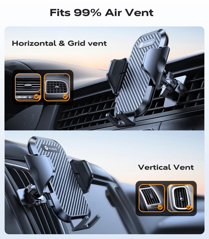 VICSEED 2026 Upgrade Ultra Stable Car Phone Holder Mount [Never Fall Off & Won't Break] Universal Air Vent Phone Mount for Car Easy Clamp Phone Holders for Your Car for iPhone 17 Pro Max 16 15 14 13 - Image 2