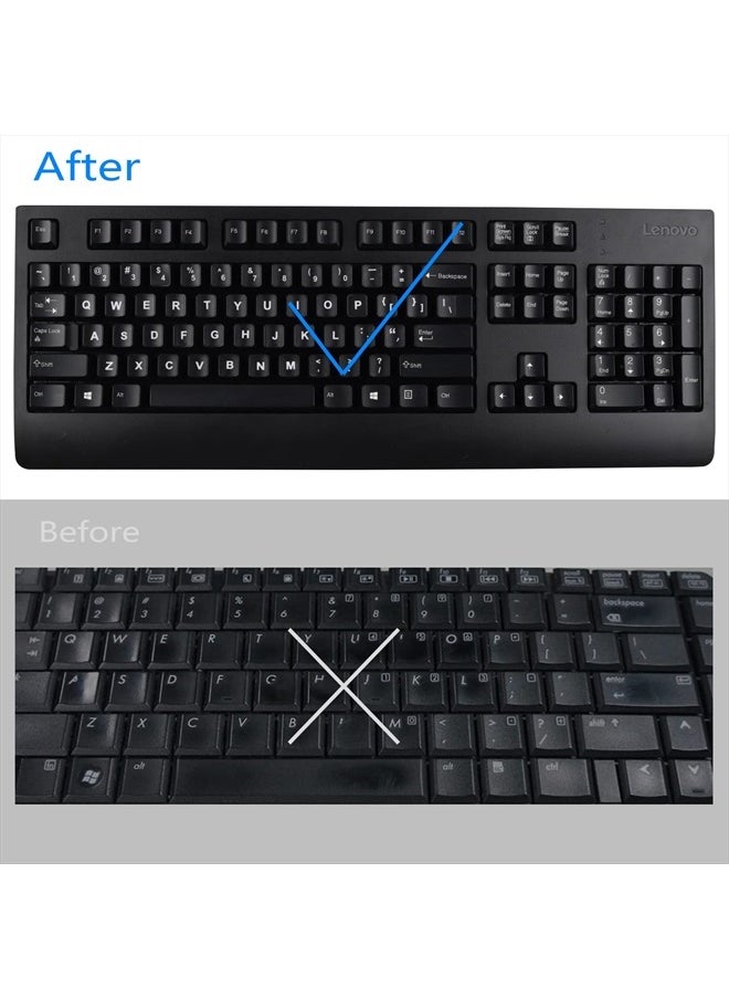 MUBUY-GOL - 2 Pack Universal Arabic Keyboard Stickers, Transparent Background, with White Lettering for Computer Laptop Notebook Desktop, Replacement Computer Keyboard Stickers (Arabic) - Image 1