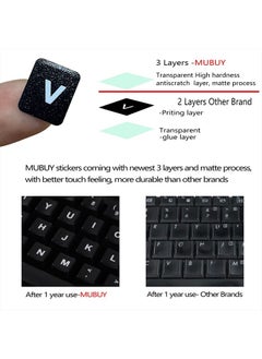MUBUY-GOL 2 Pack Universal Arabic Keyboard Stickers, Transparent Background, with White Lettering for Computer Laptop Notebook Desktop, Replacement Computer Keyboard Stickers (Arabic)  - Image 4