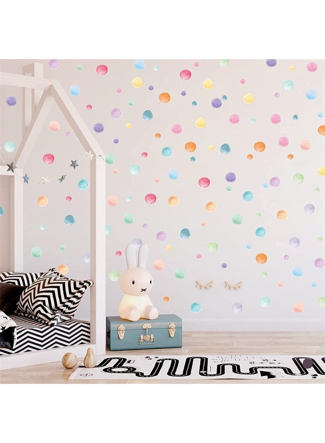 HOMESTAR Watercolor Polka Dots Wall Stickers, Colorful Round Wall Decal, Peel and Stick Rainbow Wall Stickers, Multicolor Circle Window Clings Decoration for Nursery, Kids Bedroom, Classroom, Wall Decor - Image 5