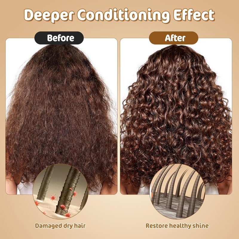 Hair Steamer for Deep Conditioning, Electric Heat Spa Cap with 10-Level Temperature Control 3 Time Settings for Natural Hairs, Portable Thermal Steam Cap, Hair Drying Hoods for Home Use - Image 3