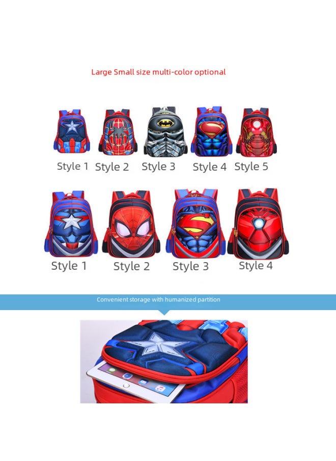 Generic - Primary School Students 1-3 Grades Cartoon 3deva Panel Backpack Kids Bookbag Children's School Bag-Color:small Size C- R Muscle B - Image 1