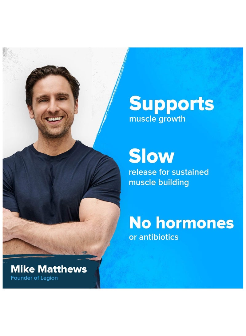 Legion Athletics Casein+ Casein Protein Powder, Dutch Chocolate, Grass-Fed Micellar Casein Protein, Naturally Sweetened & Flavored, No Added Sugars, 25g Per Serving, 30 Servings / Dietary Supplement: / Net WT 1020 G (2.25 lbs) - Image 4