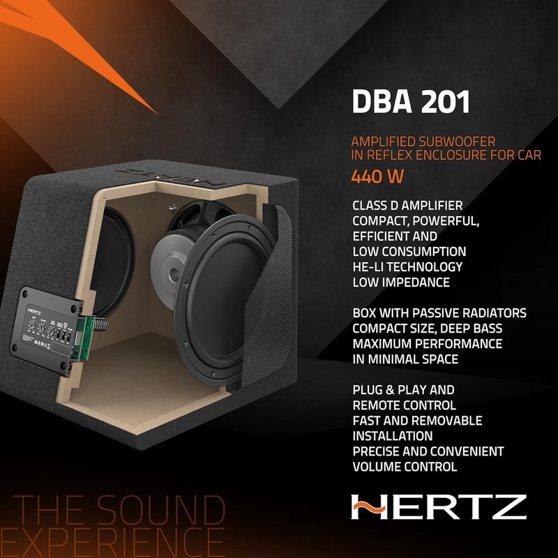 HERTZ هيرتز DBA 201 صندوق ساب نشط 8 بوصة مع مشعات سلبية مزدوجة - Image 4