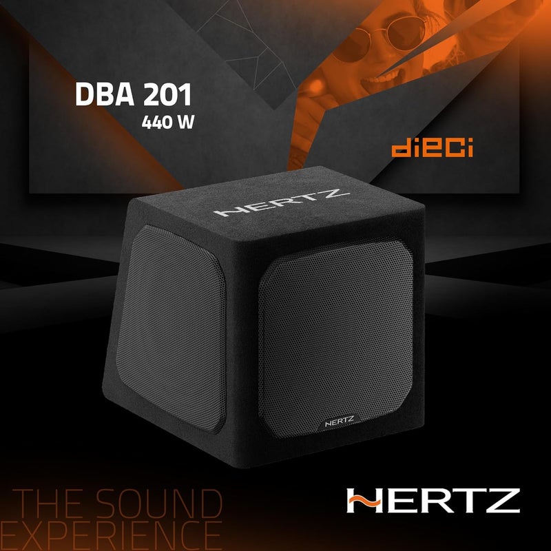 HERTZ هيرتز DBA 201 صندوق ساب نشط 8 بوصة مع مشعات سلبية مزدوجة - Image 3