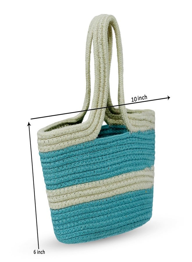 Ariya Women's Handbag (4024 | Sky Blue) Handcrafted PP & Cotton Blend Shoulder Purse, Perfect for Ladies & Girls, Lightweight Tote Bag for Daily, Casual, Travel & All Occasions - Image 3