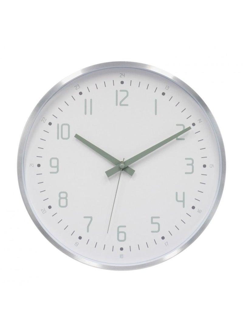 DANUBE HOME Cambridge Alum Bytes Mint-White Wall Clock with 3D Face – Modern Silent Quartz Decorative Clock, Sleek Minimalist Design for Living Room, Kitchen, Office & Home Wall Decor L30.5 x W4.2 X H30.5 Cm - Image 1