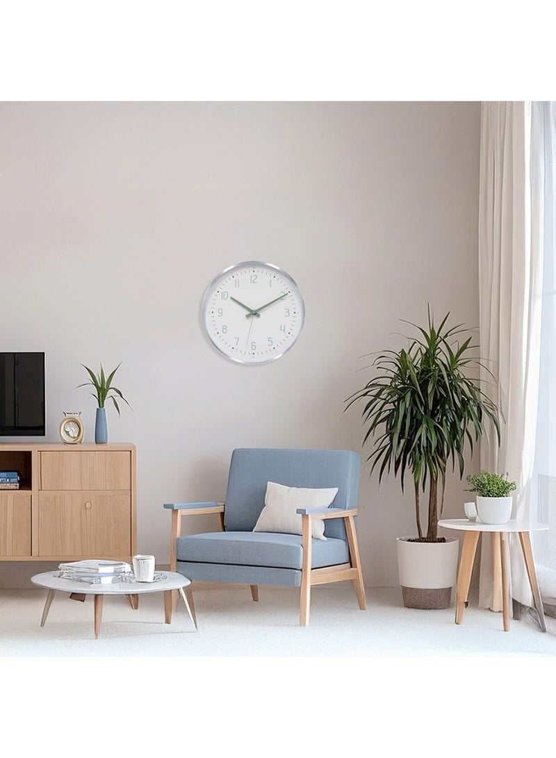 DANUBE HOME Cambridge Alum Bytes Mint-White Wall Clock with 3D Face – Modern Silent Quartz Decorative Clock, Sleek Minimalist Design for Living Room, Kitchen, Office & Home Wall Decor L30.5 x W4.2 X H30.5 Cm - Image 3