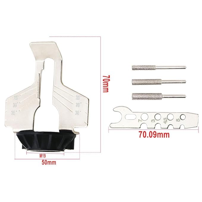 DY TOOLS Chainsaw Sharpening Attachment Rotary Tool Accessory Kit Chain Saw Sharpening Attachment Sharpener Guide Drill Adapter Head Ruler - Image 2