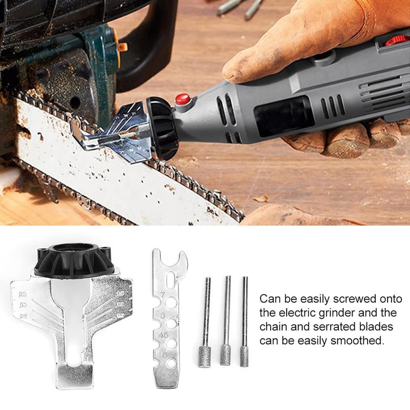 DY TOOLS Chainsaw Sharpening Attachment Rotary Tool Accessory Kit Chain Saw Sharpening Attachment Sharpener Guide Drill Adapter Head Ruler - Image 5