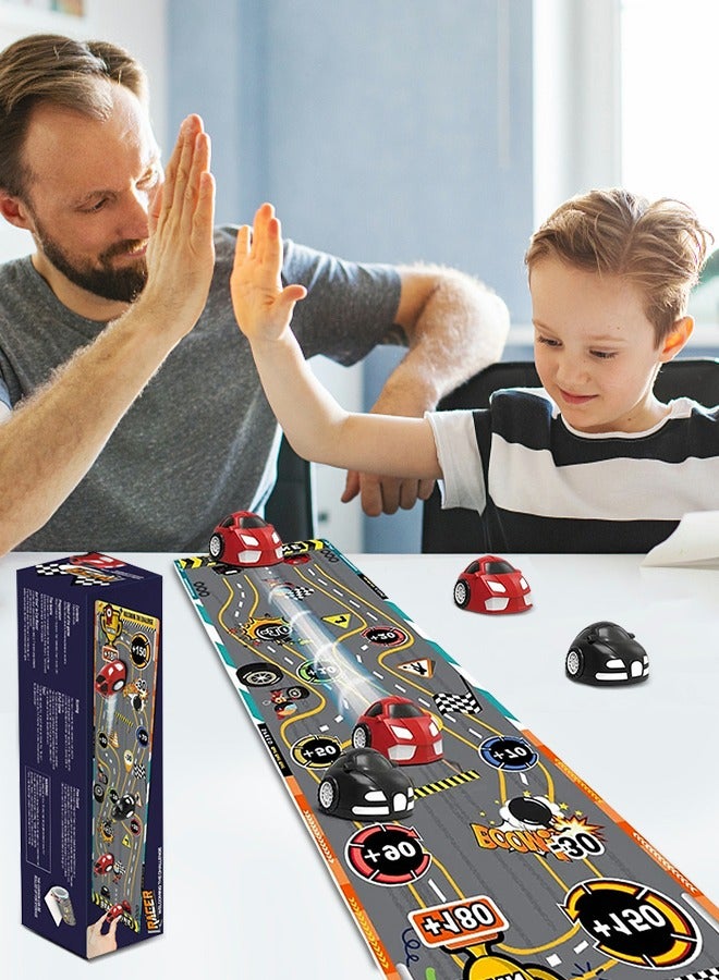 GROIC Tabletop Curling Game, Table Top Curling Bowling Football Basketball Shuffleboard Board Games，Tabletop Shuffleboard Mats and Pushers  - Image 5