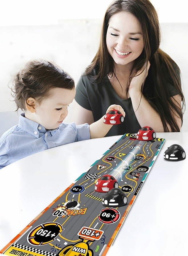 GROIC Tabletop Curling Game, Table Top Curling Bowling Football Basketball Shuffleboard Board Games，Tabletop Shuffleboard Mats and Pushers  - Image 4