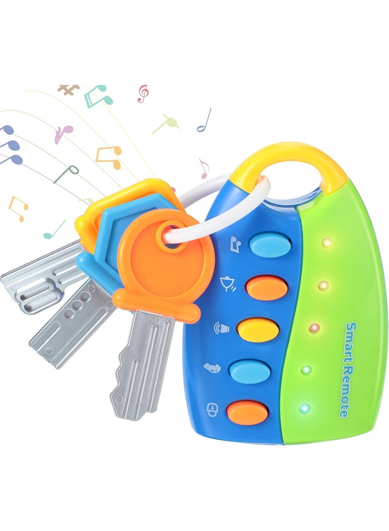 كايتشي لعبة ريموت الذكية الموسيقية للأطفال مع مفاتيح وأضواء وأصوات سيارة - لعبة تعليمية وتنمية حواسهم للأطفال الصغار للسفر - من عمر ١٢ شهرًا فما فوق - Image 1