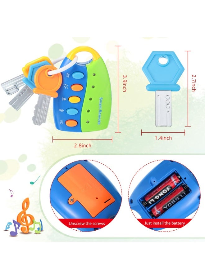 كايتشي لعبة ريموت الذكية الموسيقية للأطفال مع مفاتيح وأضواء وأصوات سيارة - لعبة تعليمية وتنمية حواسهم للأطفال الصغار للسفر - من عمر ١٢ شهرًا فما فوق - Image 3