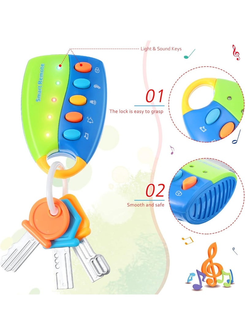 كايتشي لعبة ريموت الذكية الموسيقية للأطفال مع مفاتيح وأضواء وأصوات سيارة - لعبة تعليمية وتنمية حواسهم للأطفال الصغار للسفر - من عمر ١٢ شهرًا فما فوق - Image 5