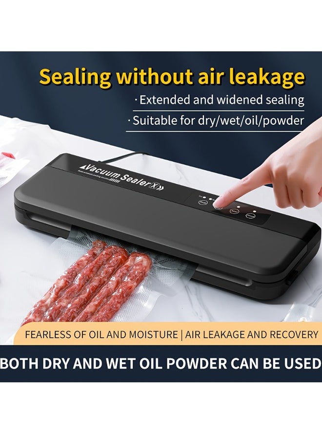 Joshberg Automatic Vacuum Sealer, Food Vacuum Sealer Machine with 65 KPA Powerful Suction,Dual Mode (Dry & Moist Food), 10 Free Bags, Compact Food Preservation System for Home & Kitchen (Black）  - Image 2