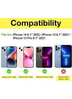 Procases 2 Pack Screen Protector For Iphone 14 Iphone 13 Iphone 13 Pro 6.1 Inch Tempered Glass Screen Film Guard For Iphone 14 2022 Iphone 13 13 Pro 2021 Clear  - Image 2
