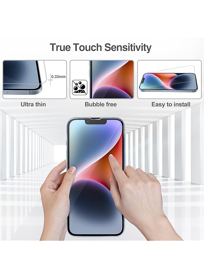Procases 2 Pack Screen Protector For Iphone 14 Iphone 13 Iphone 13 Pro 6.1 Inch Tempered Glass Screen Film Guard For Iphone 14 2022 Iphone 13 13 Pro 2021 Clear - Image 4