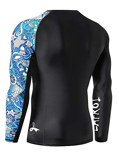 LAFROI Men's Long Sleeve UPF 50+ Baselayer Skins Performance Fit Compression Rash Guard-CLYYB Asym Fantasy Size XL - Image 4