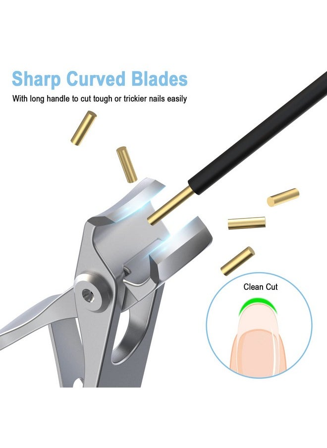 GLAMFIELDS - Nail Clippers, 17Mm Wide Jaw Opening Toenail Clippers For Seniors Thick Toenails/Ingrown Toenail Treatment, Heavy Duty Fingernail Clipper For Manicure, Pedicure, Men & Women Big(Silver) - Image 1