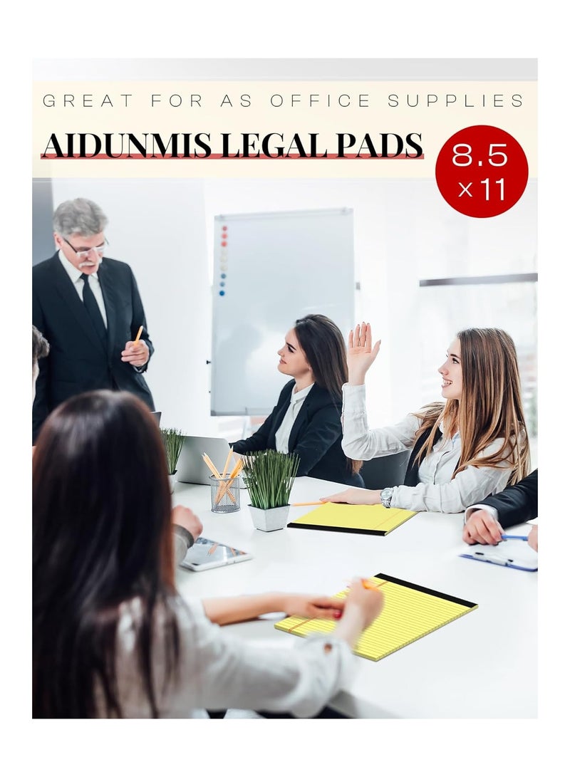 3-Pack Yellow Legal Pads, 8.5 x 11 Inches, Wide Ruled Notebooks with 50 Perforated Sheets Each, Ideal for Note-Taking and Writing, Legal Notepads for Office and School Use. - Image 4