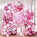 Froova Pink Balloon Garland Arch Kit 103 PCS Metallic Hot Light Baby Pink and Clear Balloon Bow Balloons for Girls Birthday Princess Baby Shower Wedding Party Decorations - Image 2