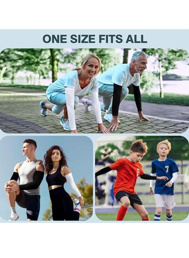 UV Protection and Cooling Arm Sleeves, 3 Pairs Compression Sun Sleeves for Men, Women, Youth, Sports, Outdoor Activities, Running, Cycling, Fishing, Basketball, Driving, Sweat-Wicking, Breathable Sunblock Arm Covers, Anti-Slip, Quick Dry - Image 4