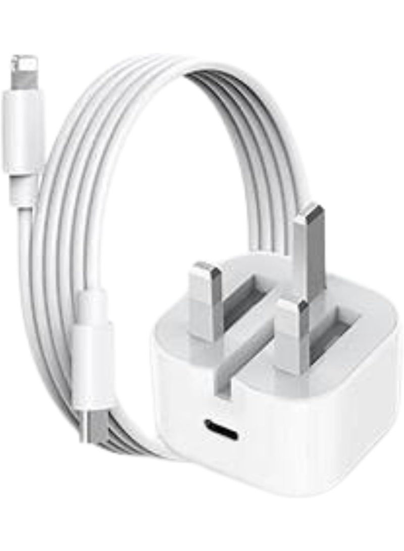 شاحن آيفون سريع، شاحن USB C سريع بقوة 35 واط مع كابل شاحن آيفون بطول 1 متر، شاحن آيفون مع كابل لهاتف آيفون 14/13/12/11 - Image 3