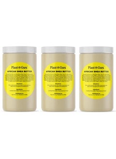 Raw African Shea Butter 32 Oz (3 Pack) Bulk 100% Pure Natural Unrefined Ivory Ideal Moisturizer For Dry Skin Body Face And Hair Growth. Great For Diy Soap And Lip Balm Making.