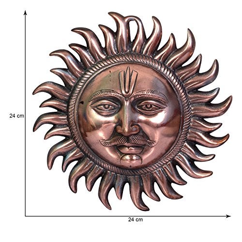 Craft Trade Copper Sun Idol Show Pieces for Home Decor Items for Living Room Bedroom Wall Hanging Decorative Good Luck Vastu Fengshui for Home Decoration - 10 Inch - Image 5