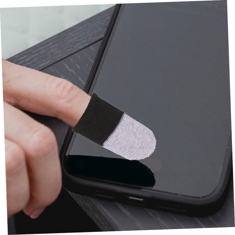5 Pairs Black Breathable Finger Sleeves For Gaming Touchscreen Moisture Wicking Thumb Protectors - Image 5