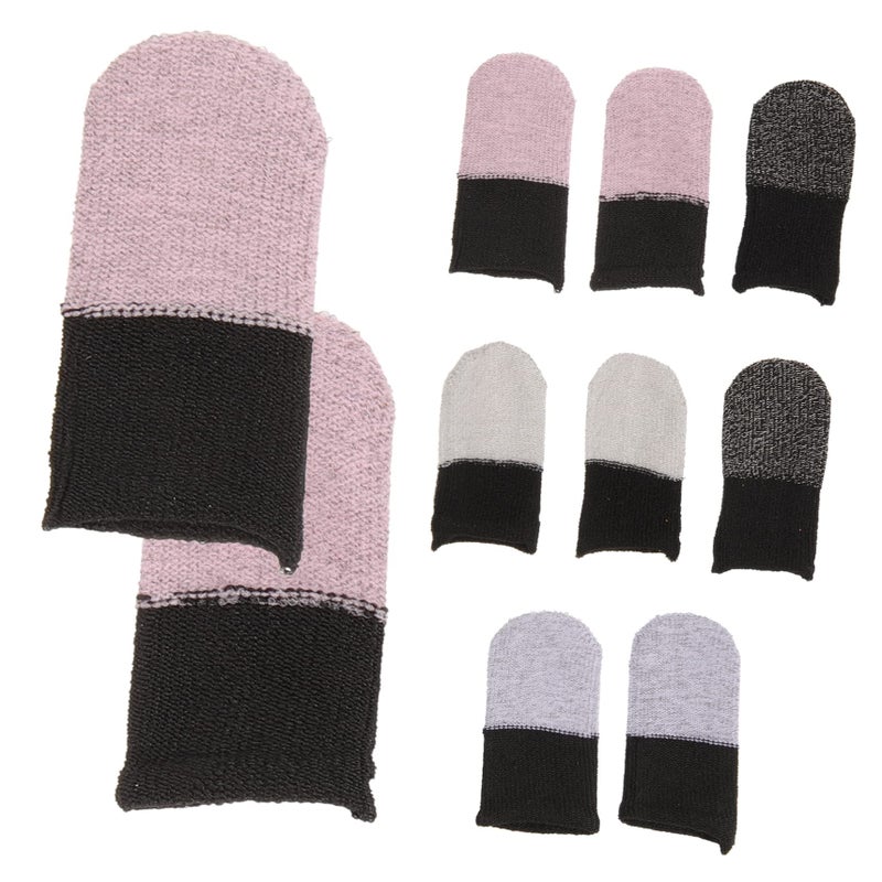 5 Pairs Black Breathable Finger Sleeves For Gaming Touchscreen Moisture Wicking Thumb Protectors - Image 2