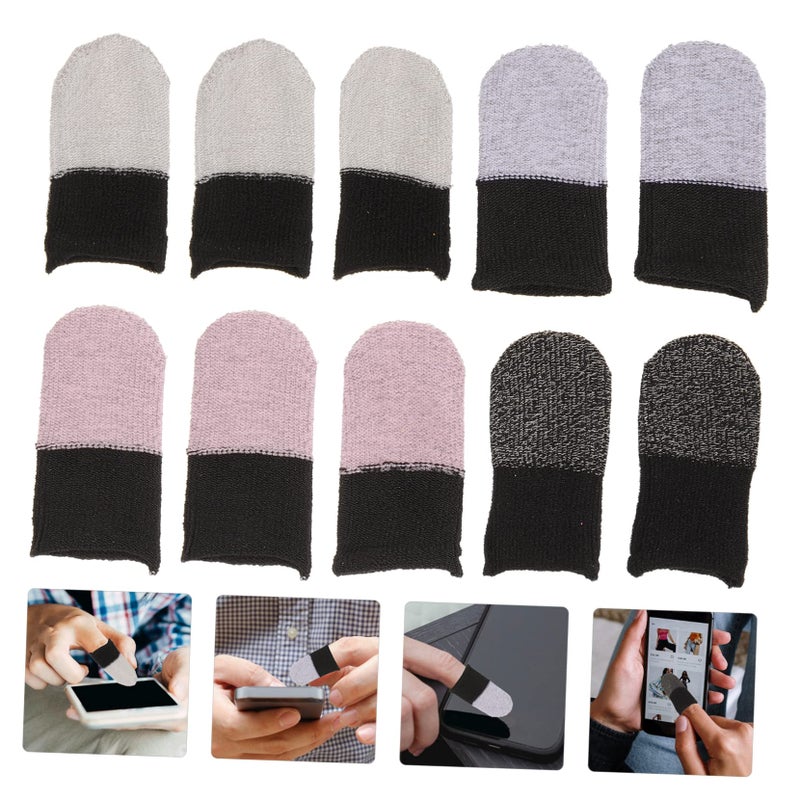 5 Pairs Black Breathable Finger Sleeves For Gaming Touchscreen Moisture Wicking Thumb Protectors - Image 4