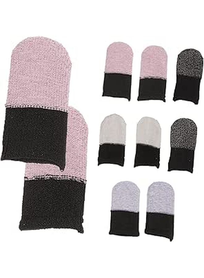 5 Pairs Black Breathable Finger Sleeves For Gaming Touchscreen Moisture Wicking Thumb Protectors - Image 1