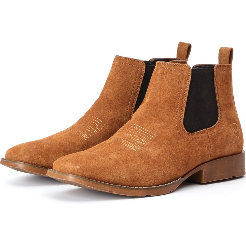 IUV Genuine Cowhide Suede Chelsea Boots For Men Western Boots Ankle Boot Casual Dress Slip On - Image 1