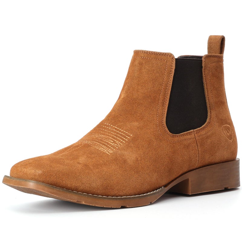 IUV Genuine Cowhide Suede Chelsea Boots For Men Western Boots Ankle Boot Casual Dress Slip On - Image 4